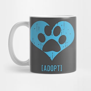 Dog Adopt and Rescue with Paw Print Mug